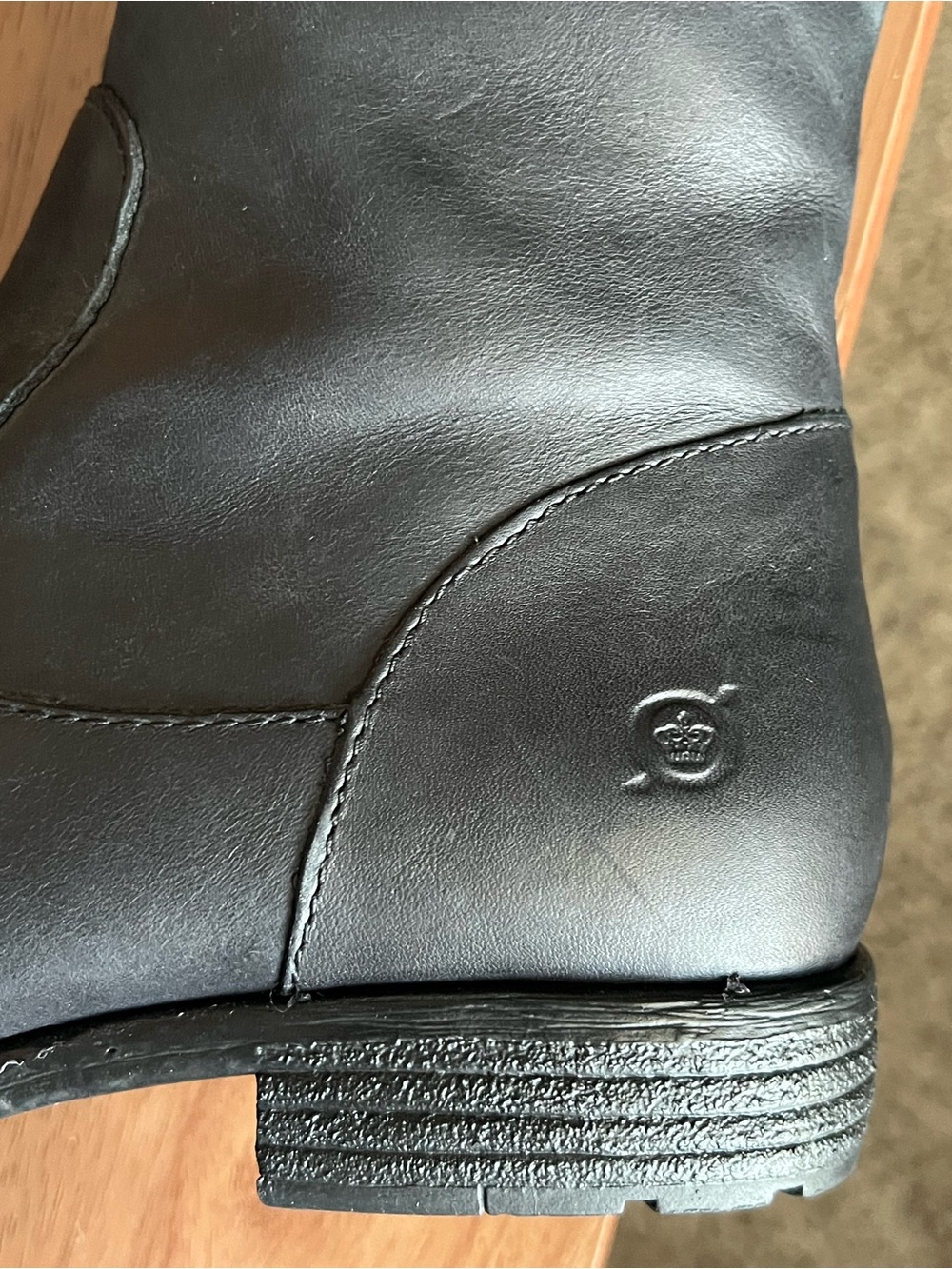 Born ‘North’ Black Leather Knee-High Riding Boots - Picture 10 of 10